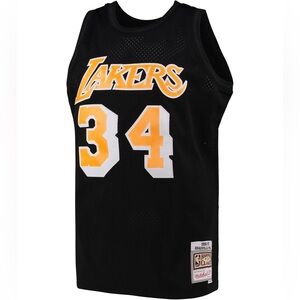 NWT - Mitchell & Ness Black & Yellow LA Lakers Shaquille O’Neal Jersey, Size - M